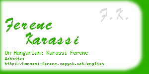 ferenc karassi business card